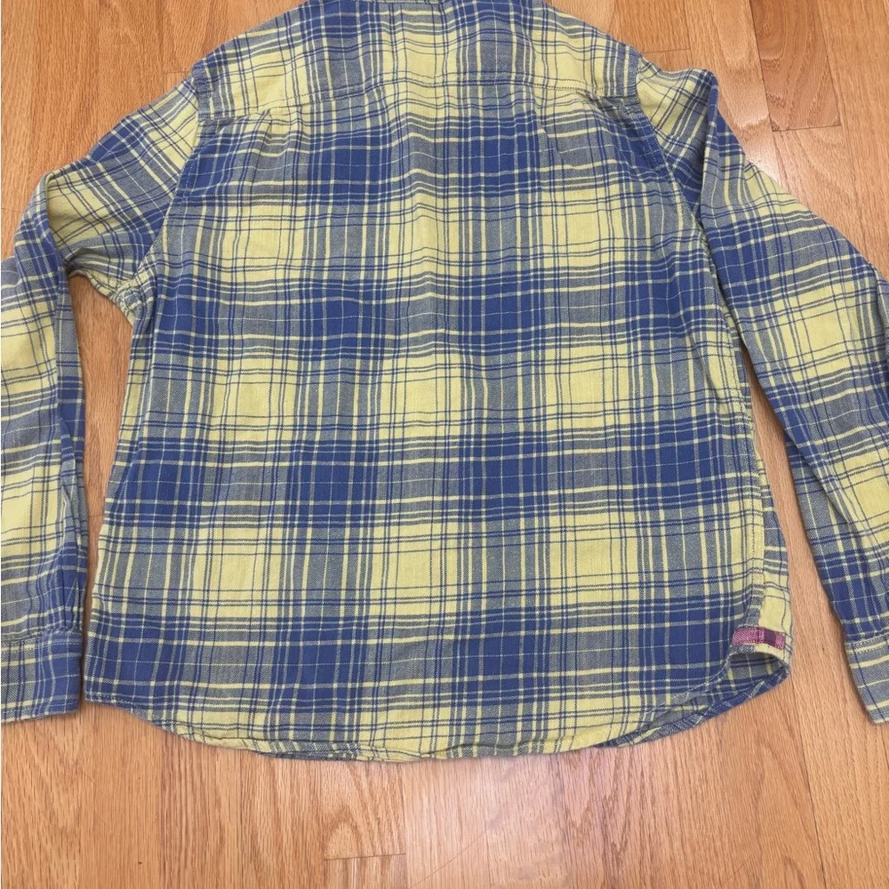 American Eagle Outfitters Yellow and Blue Checkered Shirt Kids size 14 Western